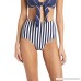 Blooming Jelly Womens Two Piece High Waisted Bikini Set Striped Color-Block Tie Knot Swimsuit Tummy Control Swimwear X-Large B07N6CXBJ5